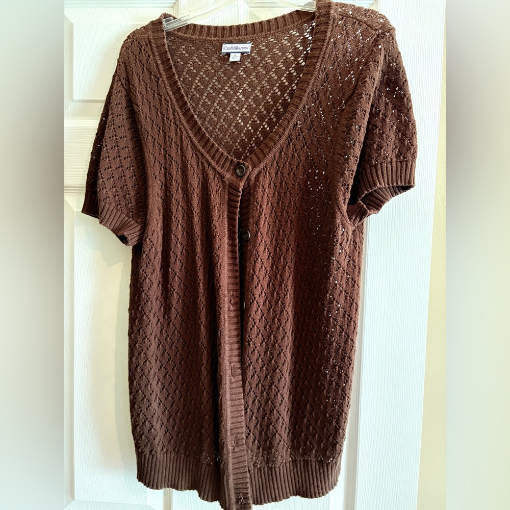 Croft & Barrow Chocolate Brown Knit Cardigan